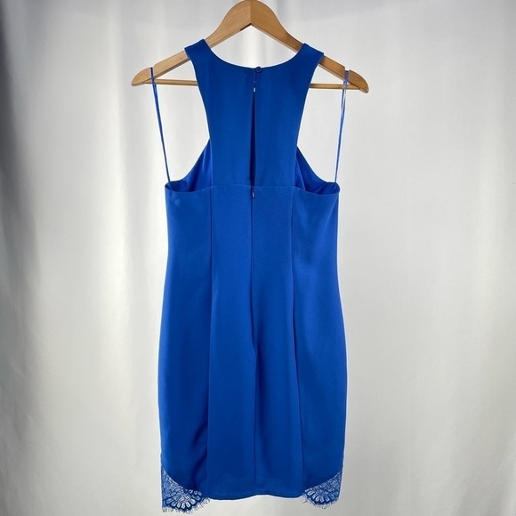 The Impeccable Pig Sleeveless Lace Accent Mini Dress‎ in Blue Size Small - Picture 2 of 5